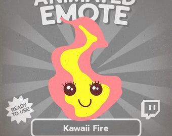 Kawaii Fire Emote | Cute Animated Flame GIF for Twitch, Discord, Kick | Happy & Hype Stream Emote