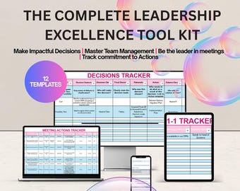 Manager Toolkit | Leadership Excellence | 1-on-1 Meeting Templates Bundle | Professional Meeting Notes Pack