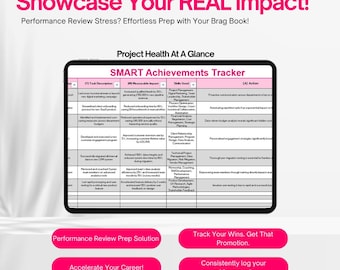 Manager, Team and Project Achievements Tracker Excel | Accomplishment Log | Performance Review Prep | Career Growth |Interview | Promotion