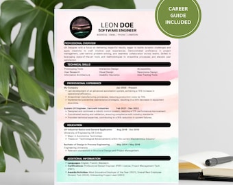 Colourful Job Winning CV Template | Editable in Canva | Career Growth Resume | Digital CV Design | Professional CV Word Doc | Modern Resume