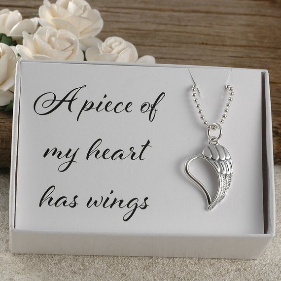A piece of my heart has wings necklace sale