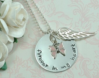 Forever in my heart Butterfly Necklace with WING