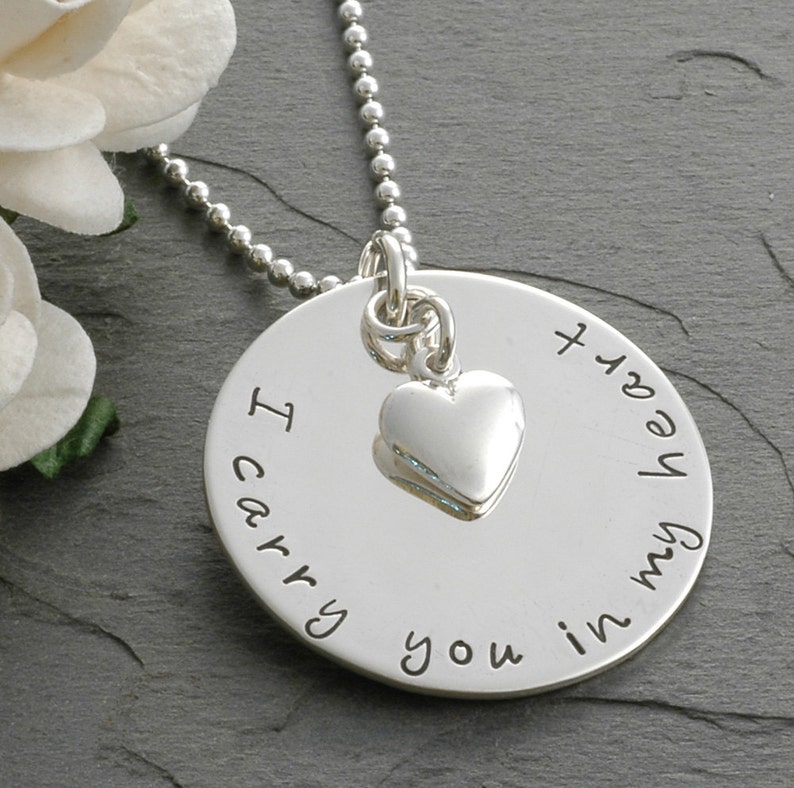 In Remembrance Memorial Necklace I Carry You in My Heart - Etsy