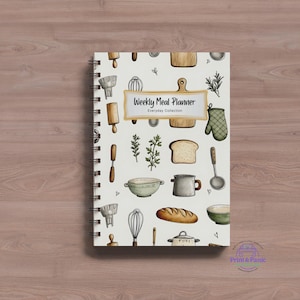 Weekly Meal Planner Spiral Notebook | Meal Prep & Grocery List