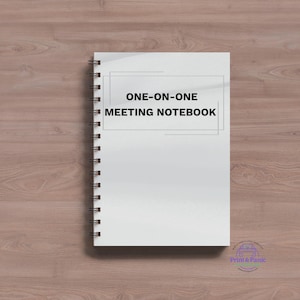 One-on-One Meeting Notebook | White Edition | Manager Planner | Weekly Check-In Organizer by Print & Panic
