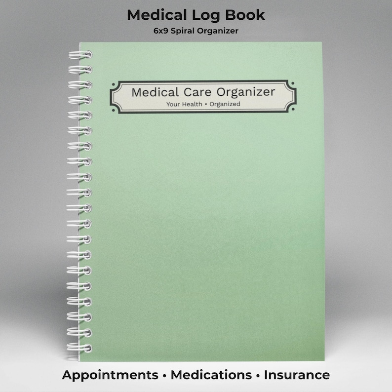 Medical Care Organizer notebook cover displayed with clean studio lighting.