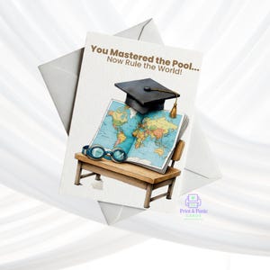 Swimmer Graduation Printable Card 5x7 | You Mastered the Pool