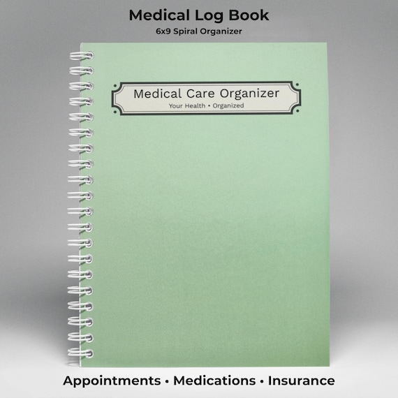 Medical Log Book Notebook 6x9 Spiral | Health Organizer Planner | Doctor Visits Medication & Appointment Tracker