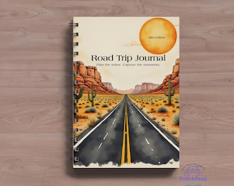 Mini Road Trip Journal 6x9 Spiral Notebook | Travel Planner Memory Book | Gift for Travelers