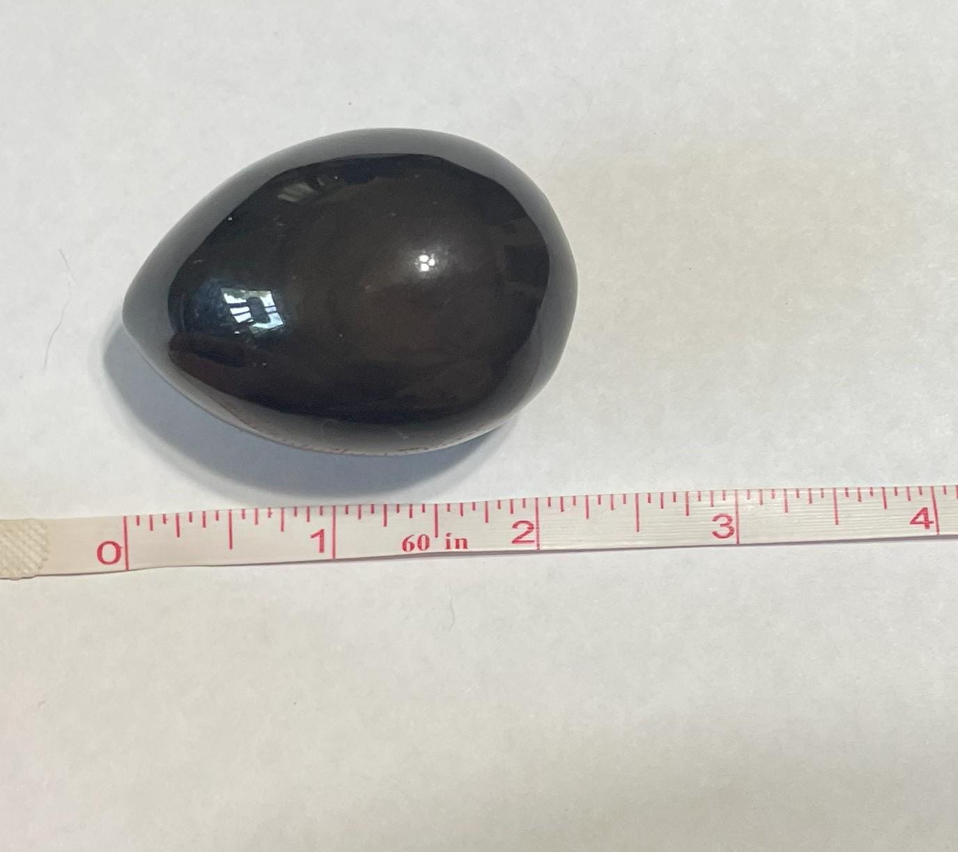 Uovo Di Cristallo Ossidiana Di Mogano - 48 Mm, Pietra Protettiva Per Meditazione - Foto 2