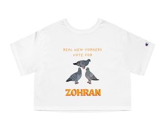 Real New Yorkers Vote for Zohran Pigeon Cropped Tee