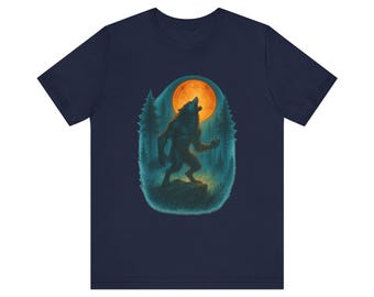 Werewolf Howling at Moon T-Shirt – Gothic Halloween Tee
