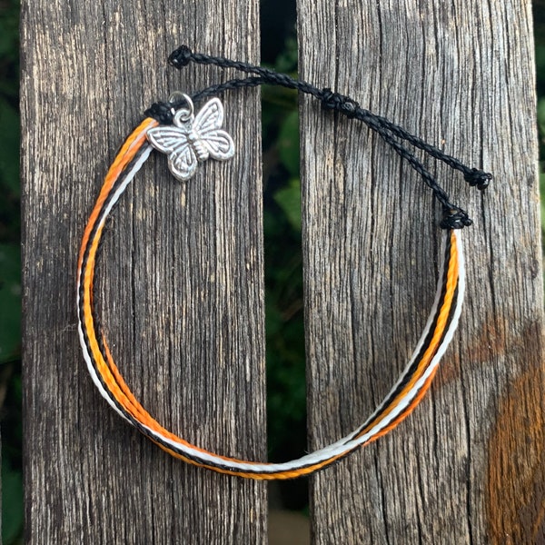 Monarch Butterfly String Bracelet - Adjustable and Waterproof