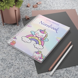 Lindo cuaderno de espiral de unicornio, diario para niños, útiles escolares, regalo para princesitas, bloc de notas con temática de arcoíris