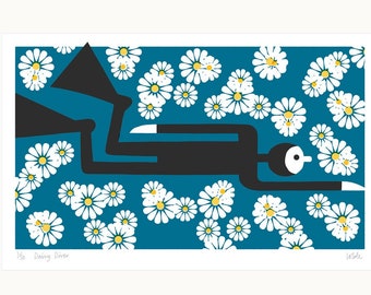 Daisy Diver - Limited Edition Fine Art Print by Lo Cole