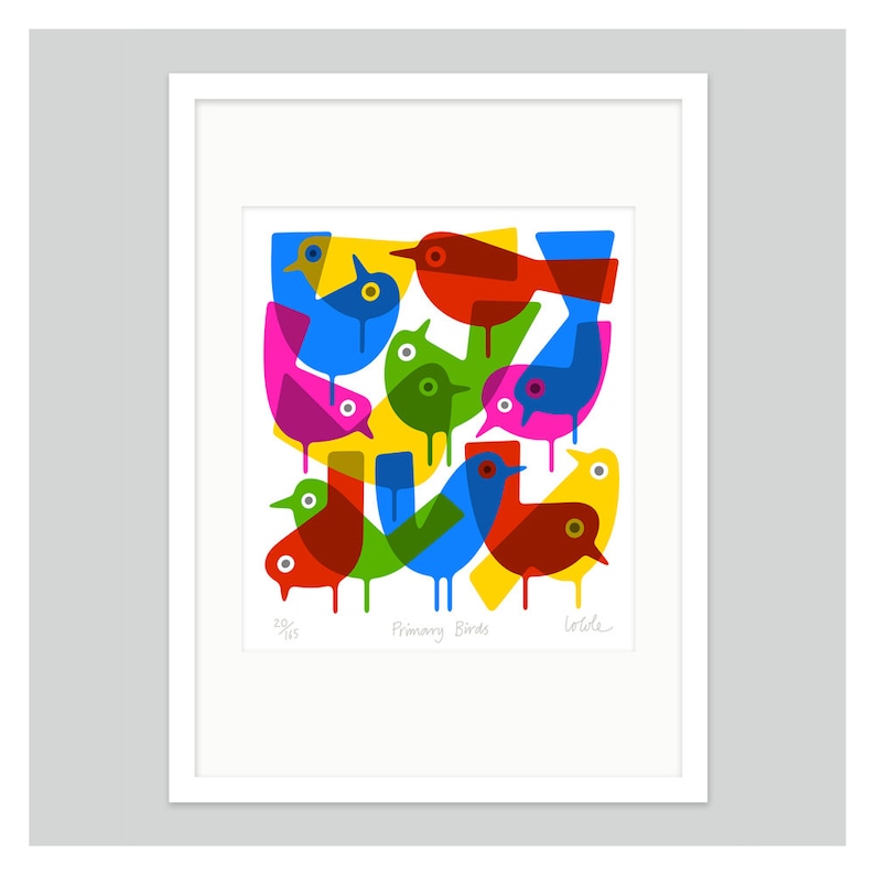 Primary Birds by Lo Cole Limited Edition fine art print image 2