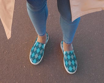 Argyle Accent Women Slip-On Shoes