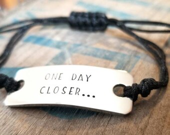 Deployment bracelet hand stamped one day closer military wife military girlfriend deployment jewelry military jewelry