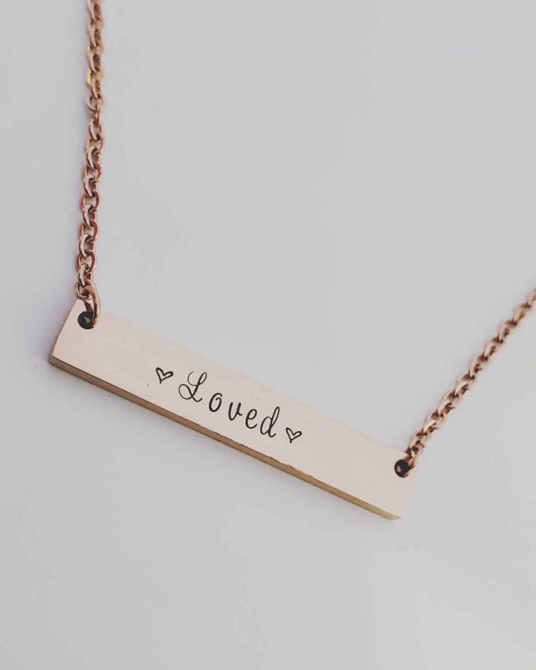 Bar Necklace, Personalize Necklace, Custom Mantra Necklace Message Bar