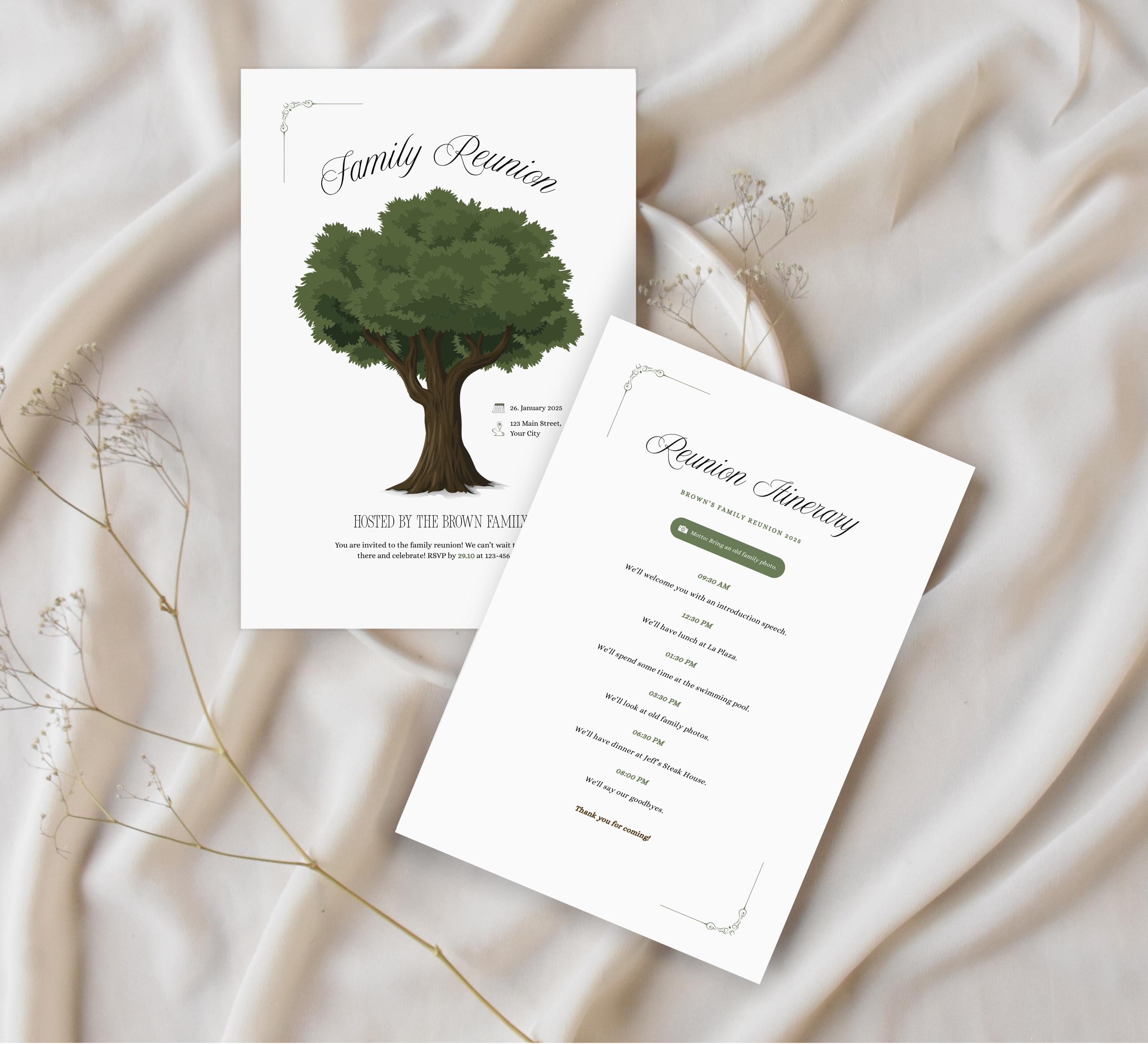 Editable Family Reunion Program Template | Family Reunion Printable Itinerary | Editable Canva Schedule | Event Planner | Instant Download