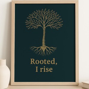 Rooted, I Rise – Nervous System Art Print | Tree & Spine Illustration ...