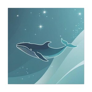 Whale Art Canvas Print, Ocean Wall Decor, Sea Life Home Decoration, Nautical Gift, Marine Wildlife Artwork