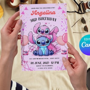Stitch Birthday Invitation Template| Canva Editable Birthday Invitation| Stitch Birthday Party Invitation| Invite Canva Template| Invitation