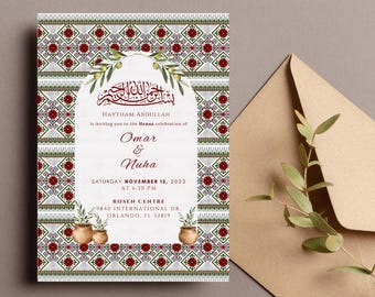 Henna Night Invitation | Palestinian/Arab Henna Celebration | Henna Party | Digital Download Canva Template | Editable Henna Party Invite