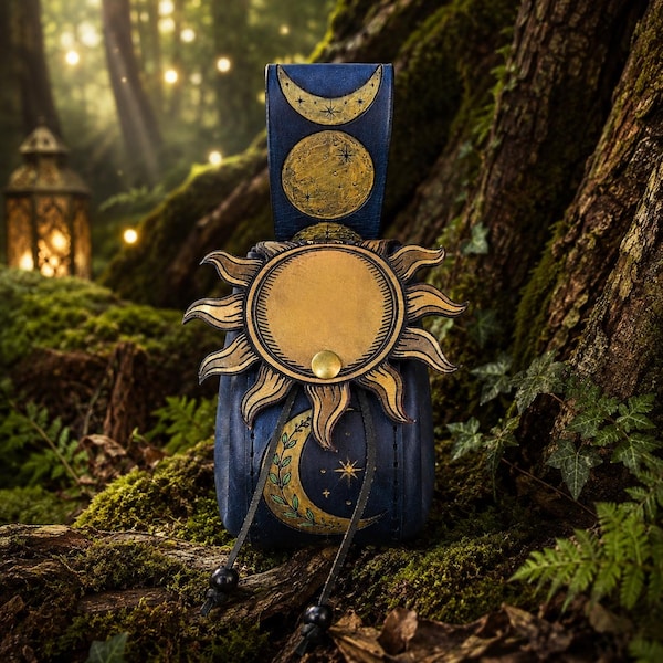 Petit sac banane soleil et lune célestes - Fête de la Renaissance, médiévale, cosplay