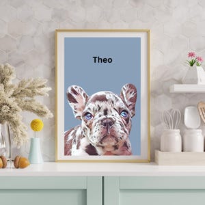 Pet Portrait Custom and Personalized. Pet Dog Wall Art DIGITAL DOWNLOAD to Print on Poster or Canvas for gift. Pet illustration gift. Decor