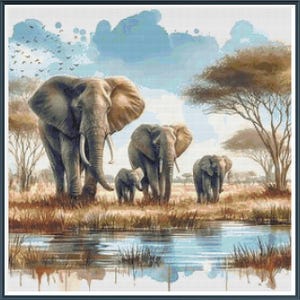 Elephants on Savannah Vol. 2 Cross Stitch Chart