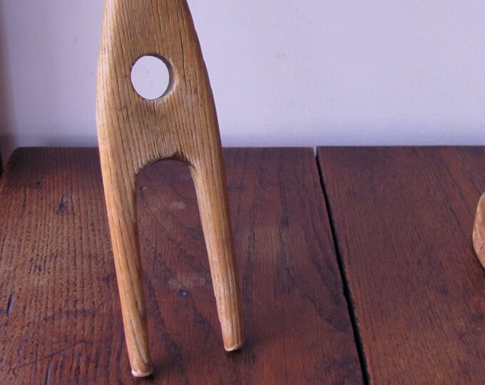 Antique Vintage Laundry Fork Wash Stick Oak Wash Paddle Clothes Washer