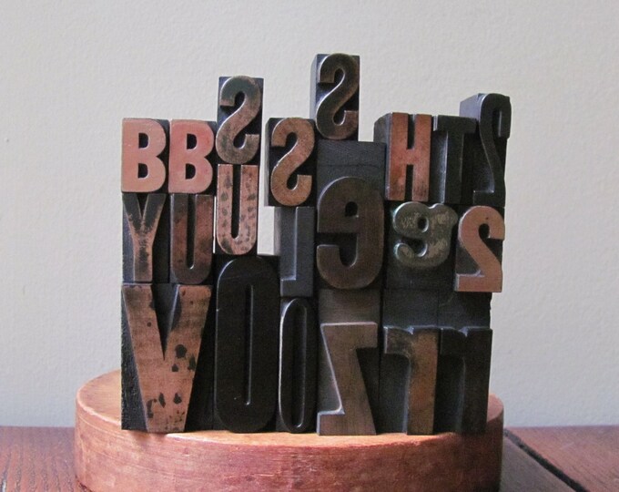 21 Printers Block Letters Numbers Letterpress Wood Blocks Etsy