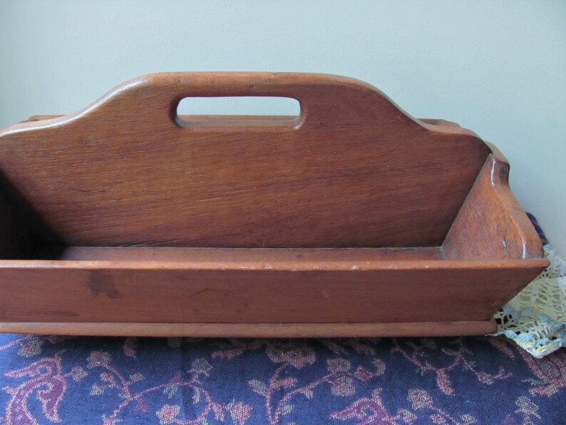 Vintage Cutlery Tray Knife Box Wood Utensil Carrier Garden Etsy