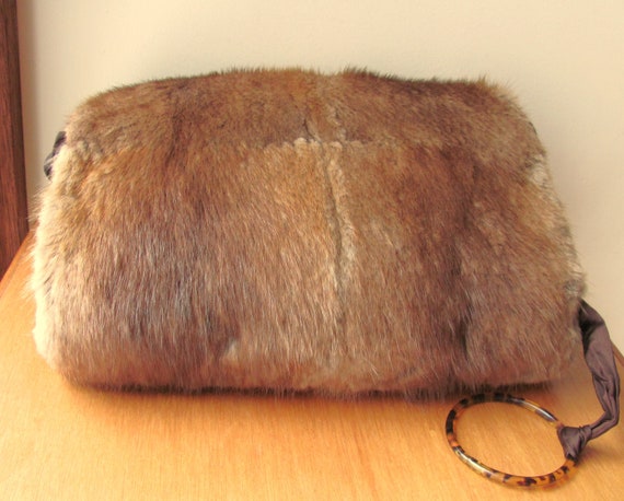 Fur Muff Red Fox Ring Handle Large Lined Hand War… - image 2