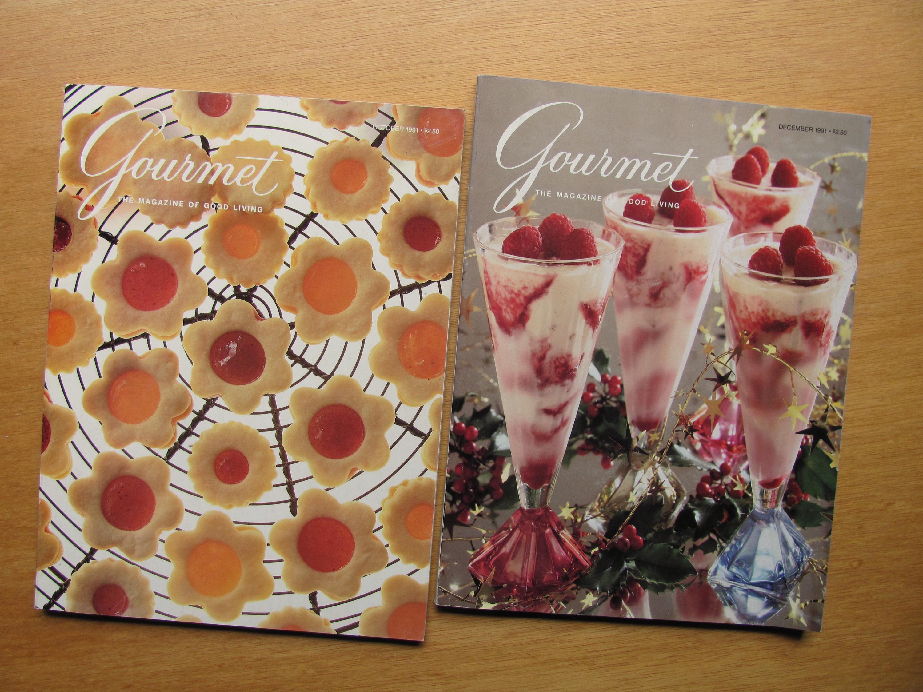 6 Gourmet Magazines 1991 Recipes Menus Food Cooking Holiday Absolut Cocktails Cookies Easter Picnic December Oct Sept Aug April Mar Vintage