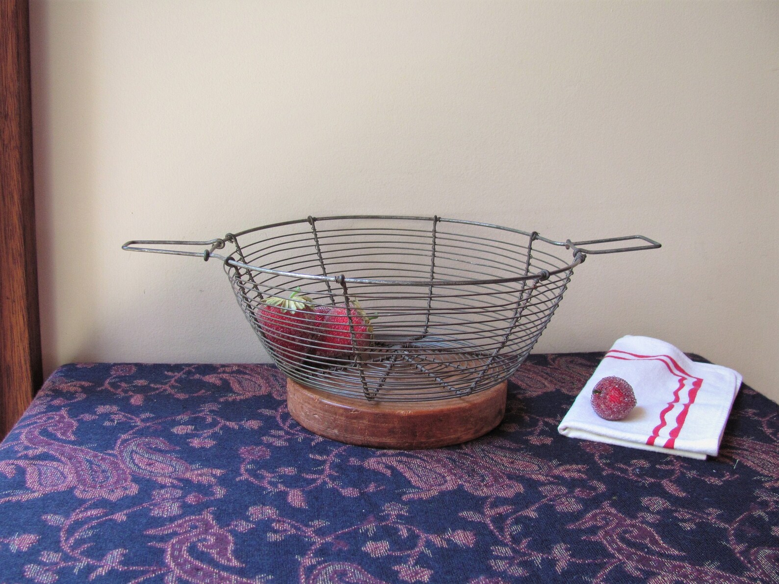 Vintage French Wire Colander Basket Egg Colander Wirework Etsy