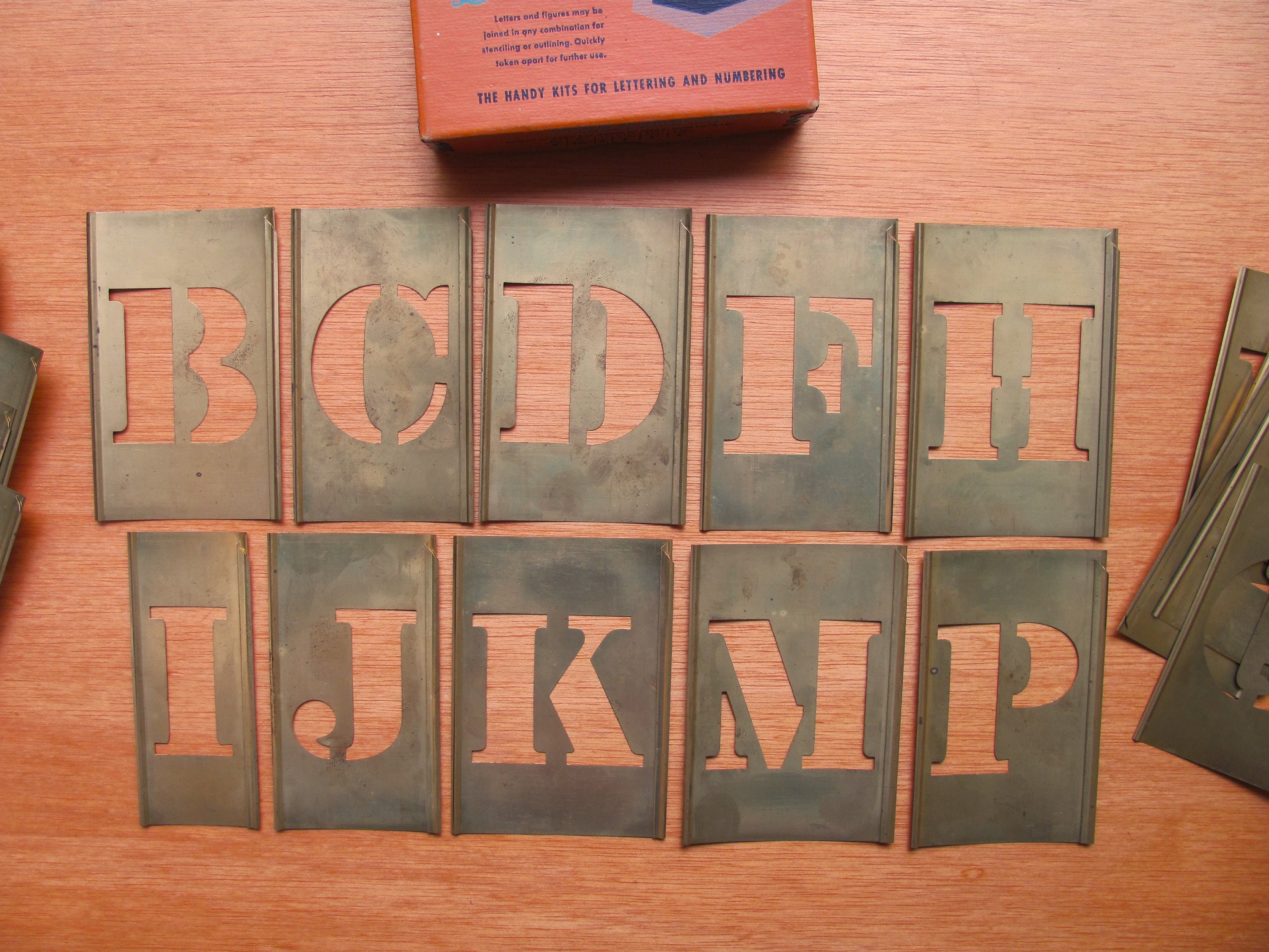 Dovetails Vintage Letter Stencils 4 inch Tall Alphabet Numbers 0 to 9 Typewriter Capitals on 9 Sheets of 11.5 x 8