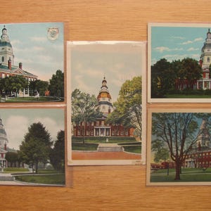 Annapolis Postkarten Maryland State Capklemme Haus Souvenir Karte Sammler Vintage Postkarte Geschichte MD Bild Hinweise Farbe detailliert