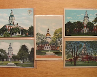 Annapolis Postkarten Maryland State Capklemme Haus Souvenir Karte Sammler Vintage Postkarte Geschichte MD Bild Hinweise Farbe detailliert