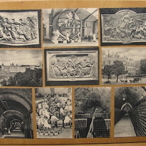18 Champanhe Pommery Greno Cartão Postal Francês Fotos Lembrança Reims Fotos Vinhedo Garrafas Mapa Catedral de Paris Cartão de Saudações Papelaria 1930