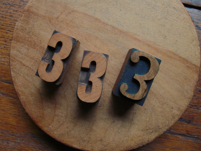 Printers Block Number 3 Letterpress Stamp Wood Block Printing Type ...