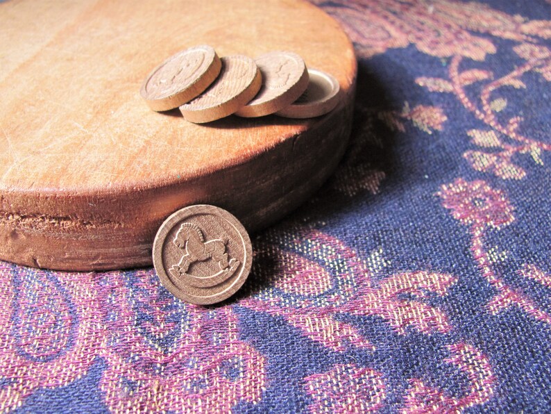 Vintage FRISKO Horse Game Pieces Wood Horse Tokens Wooden Frisko Game Rocking Horse Cowgirl 
