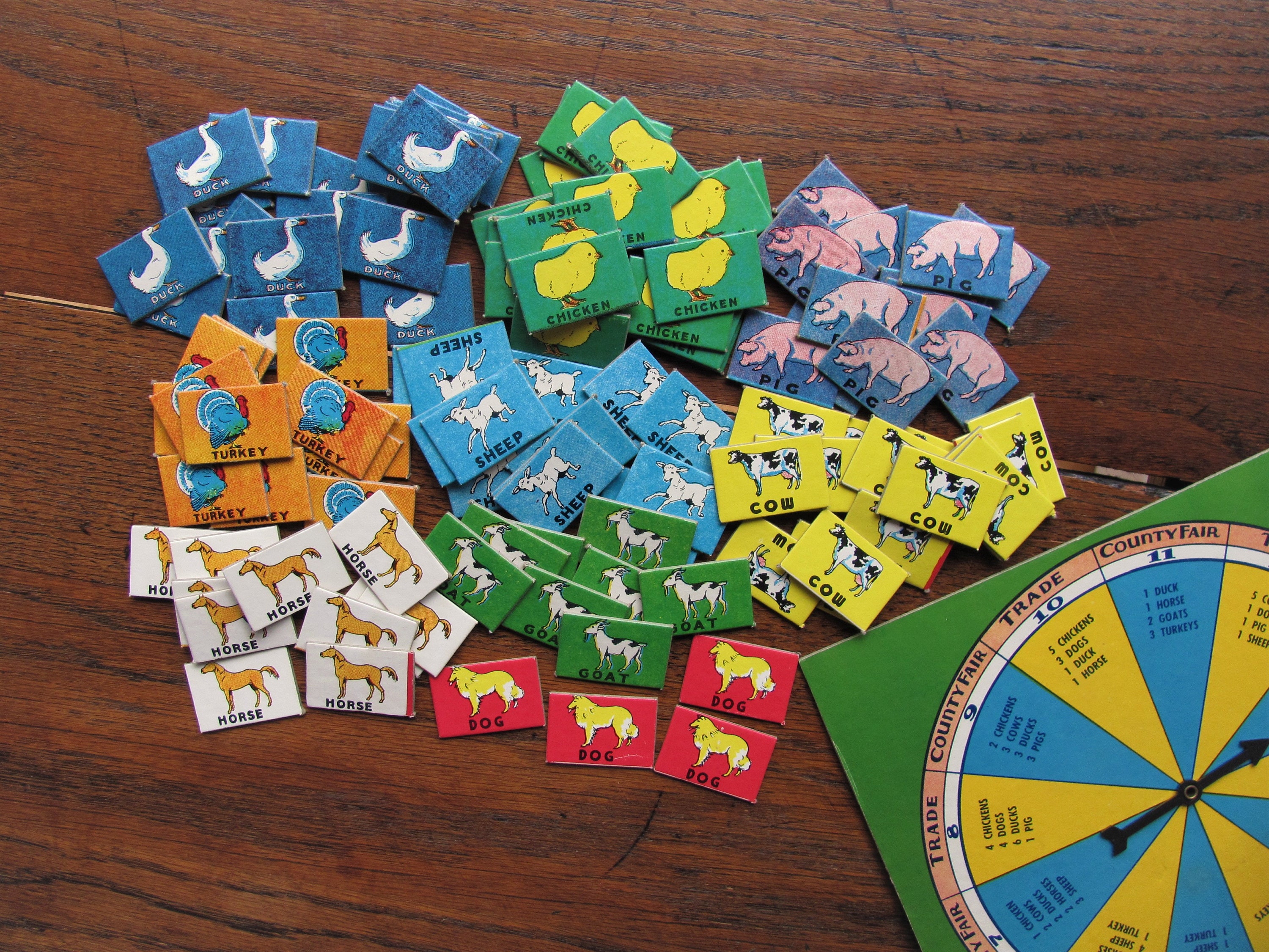 120 Vintage Macdonald Had Farm Animal Card Game Pieces Spinner - Etsy India