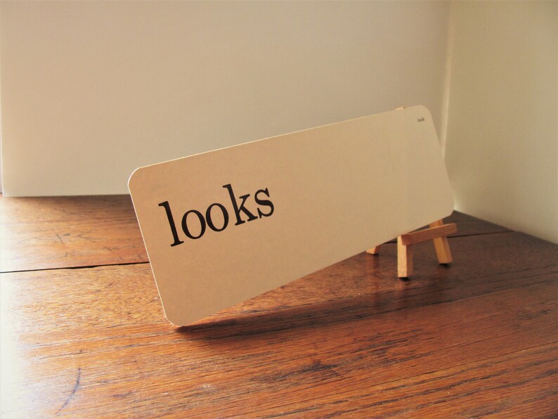 Vintage Flash Card look looks Dick Jane Flashcard Etsy