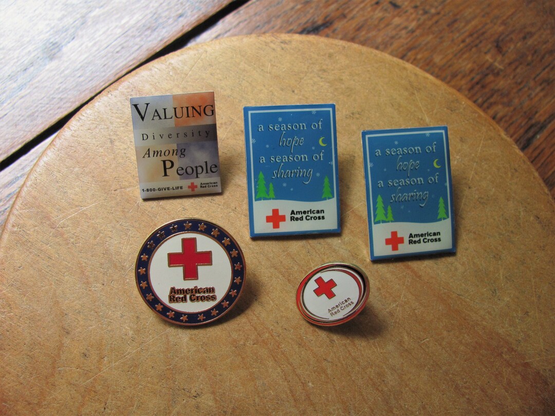 5 Vintage Red Cross Pins Lapel Pin American Red Cross Metal Pin 5 Vintage Red Cross Pins Lapel Pin American Red Cross Metal Pin