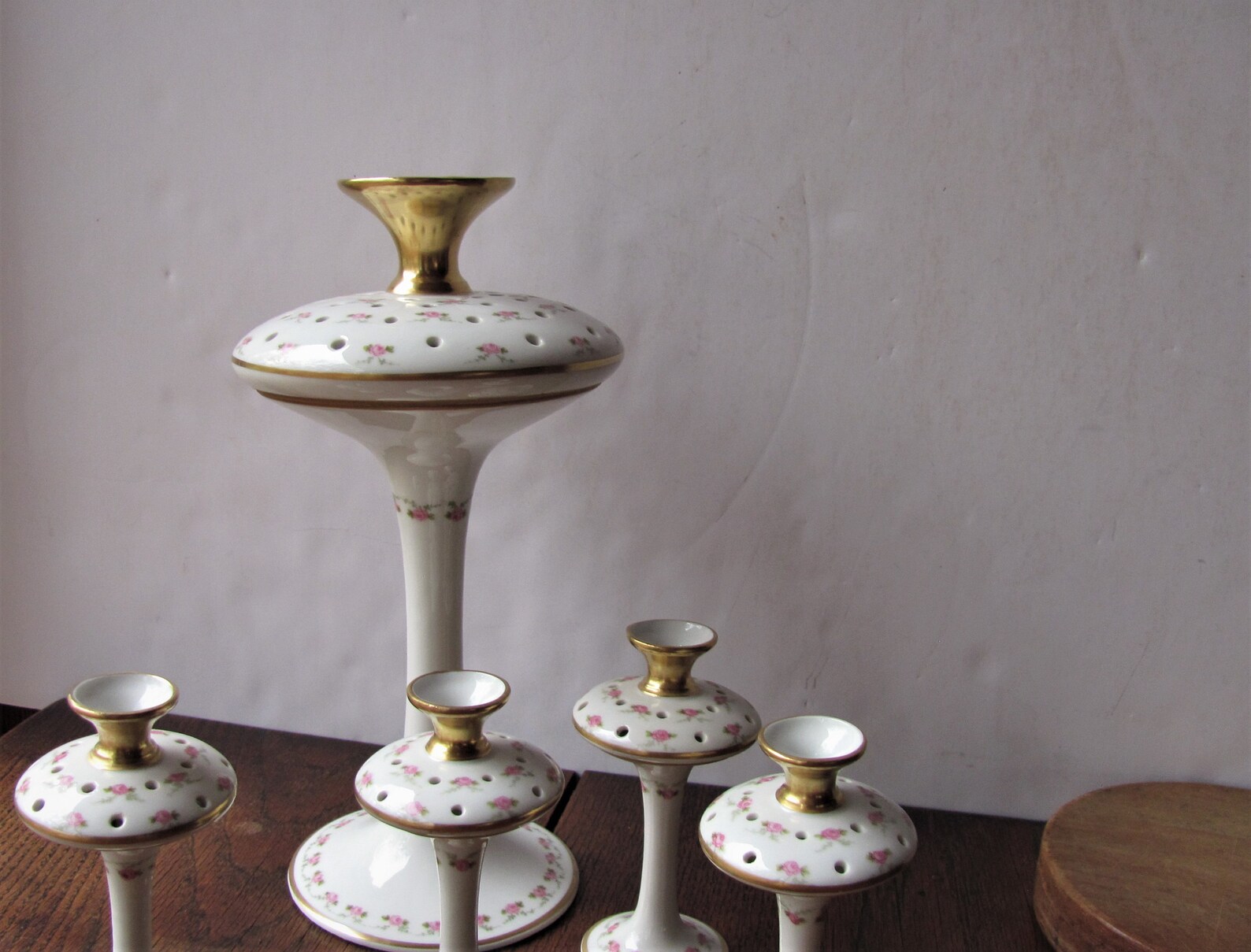 Vintage Limoges Candle Holders Vases Rare 5 Piece Set Limoges Etsy