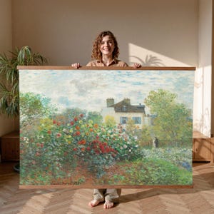 Monet’s Garden View, Extra Large Wall Art, Oversized Wall Art, Vintage Wall Art Tapestry, Nature Wall Art, Wall Hanging Canvas,051