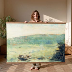 Monet’s Field View, Extra Large Wall Art, Oversized Wall Art, Vintage Wall Art Tapestry, Nature Wall Art, Field Wall Hanging Canvas,035