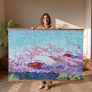 Impressionist Pools, Extra Large Wall Art, Oversized Wall Art, Vintage Wall Art Tapestry, Nature Wall Art, Wall Hanging Canvas,043